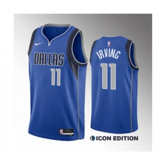 Men's Dallas Mavericks 11 Kyrie Irving Blue Icon Edition Stitched Basketball Jersey