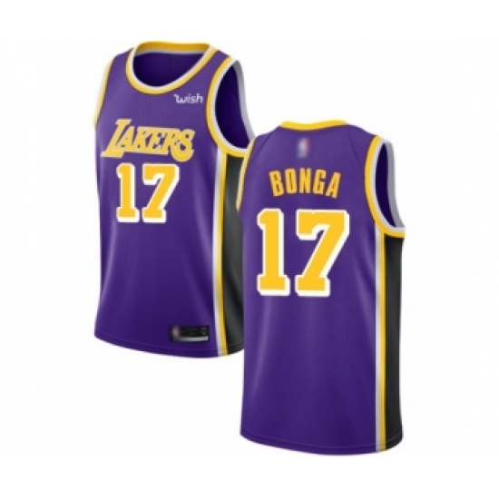 Women's Los Angeles Lakers 17 Isaac Bonga Authentic Purple Basketball Jersey - Statement Edition