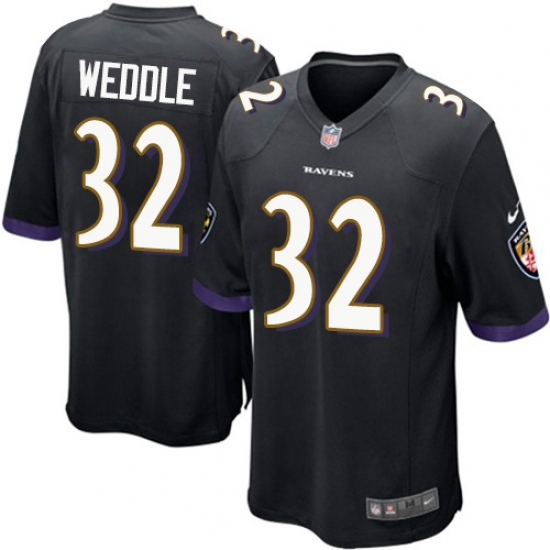 Men's Nike Baltimore Ravens 32 Eric Weddle Game Black Alternate NFL Jersey