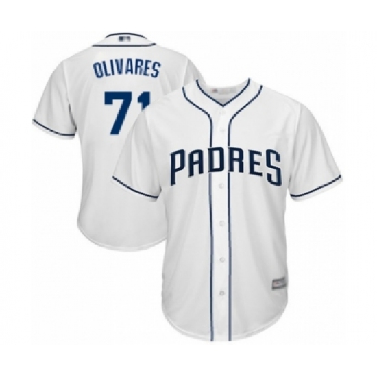 Youth San Diego Padres 71 Edward Olivares Authentic White Home Cool Base Baseball Player Jersey