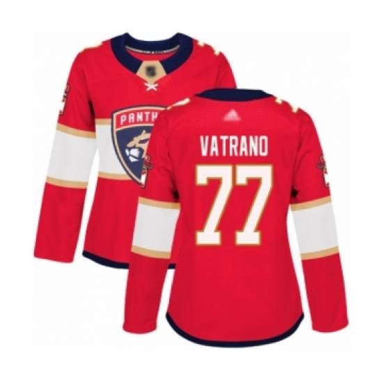 Women's Florida Panthers 77 Frank Vatrano Authentic Red Home Hockey Jersey