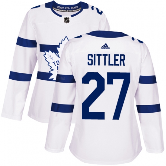 Women's Adidas Toronto Maple Leafs 27 Darryl Sittler Authentic White 2018 Stadium Series NHL Jersey