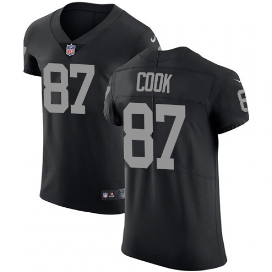 Men's Nike Oakland Raiders 87 Jared Cook Black Team Color Vapor Untouchable Elite Player NFL Jersey