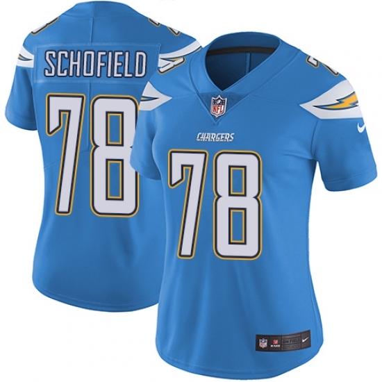 Women's Nike Los Angeles Chargers 78 Michael Schofield Electric Blue Alternate Vapor Untouchable Elite Player NFL Jersey