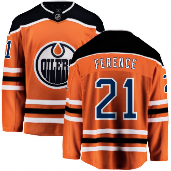 Men's Edmonton Oilers 21 Andrew Ference Fanatics Branded Orange Home Breakaway NHL Jersey