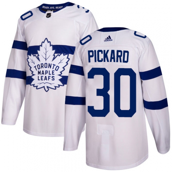 Men's Adidas Toronto Maple Leafs 30 Calvin Pickard Authentic White 2018 Stadium Series NHL Jersey