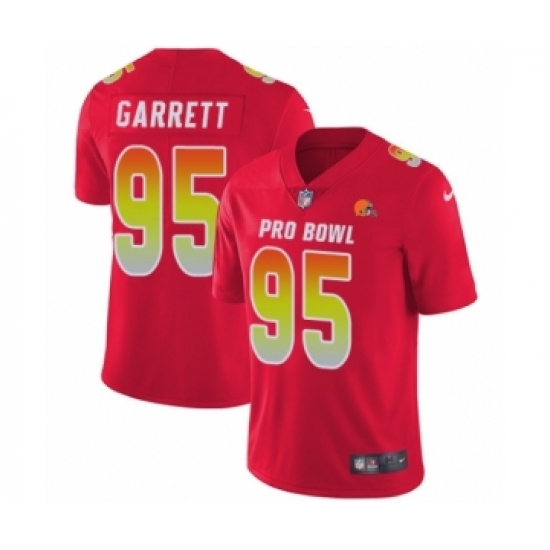 Men's Nike Cleveland Browns 95 Myles Garrett Limited Red AFC 2019 Pro Bowl NFL Jersey