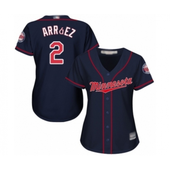 Women's Minnesota Twins 2 Luis Arraez Authentic Navy Blue Alternate Road Cool Base Baseball Player Jersey