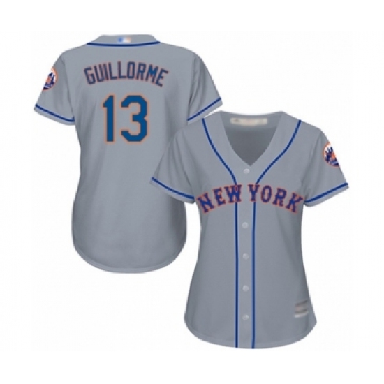 Women's New York Mets 13 Luis Guillorme Authentic Grey Road Cool Base Baseball Player Jersey