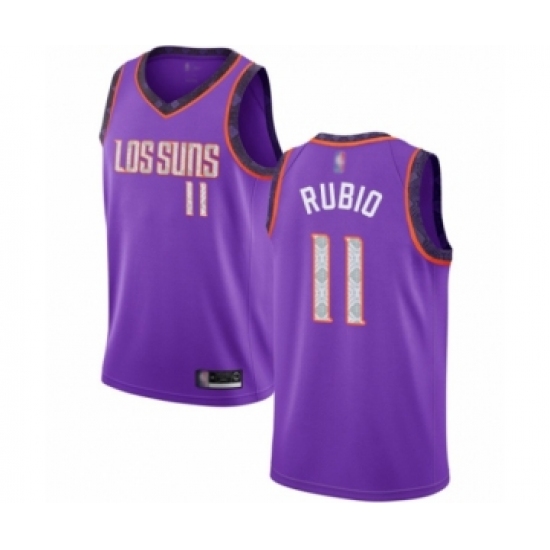 Men's Phoenix Suns 11 Ricky Rubio Authentic Purple Basketball Jersey - 2018 19 City Edition