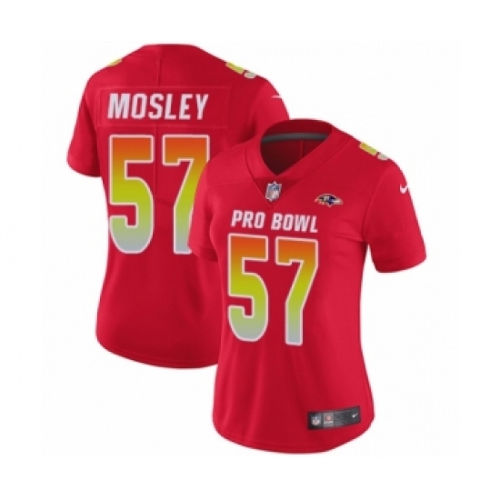 Women's Nike Baltimore Ravens 57 C.J. Mosley Limited Red AFC 2019 Pro Bowl NFL Jersey