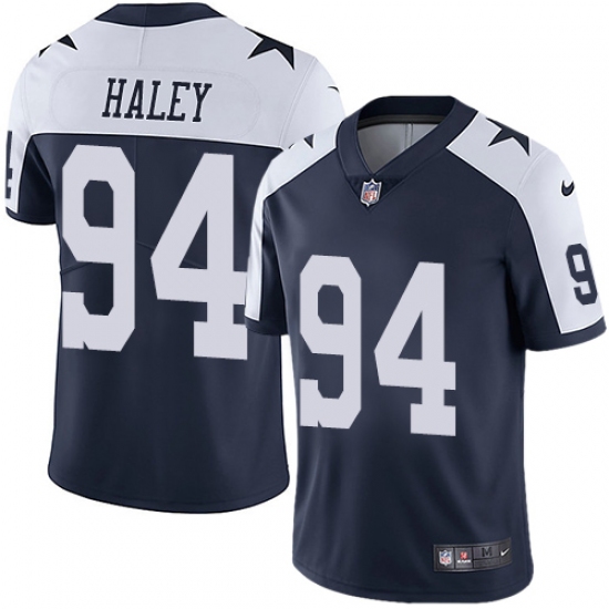 Men's Nike Dallas Cowboys 94 Charles Haley Navy Blue Throwback Alternate Vapor Untouchable Limited Player NFL Jersey