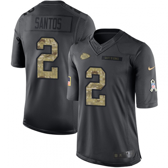 Men's Nike Kansas City Chiefs 2 Cairo Santos Limited Black 2016 Salute to Service NFL Jersey