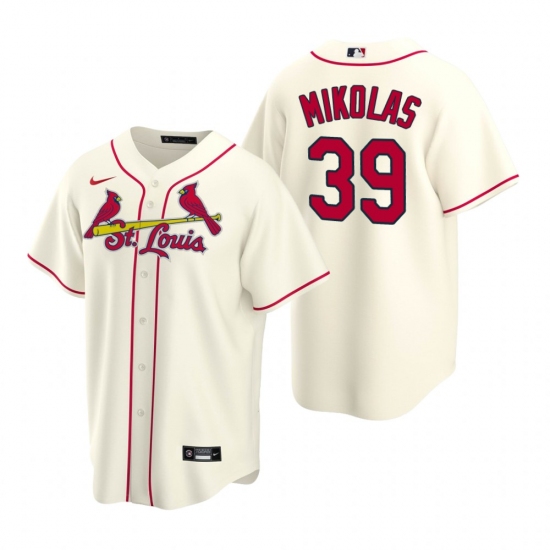 Men's Nike St. Louis Cardinals 39 Miles Mikolas Cream Alternate Stitched Baseball Jersey