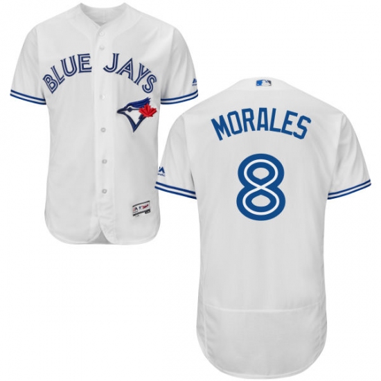 Men's Majestic Toronto Blue Jays 8 Kendrys Morales White Flexbase Authentic Collection MLB Jersey