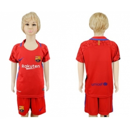 Barcelona Blank Red Goalkeeper Kid Soccer Club Jersey