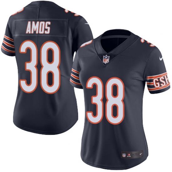 Women's Nike Chicago Bears 38 Adrian Amos Navy Blue Team Color Vapor Untouchable Limited Player NFL Jersey