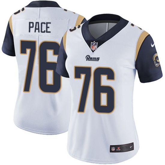 Women's Nike Los Angeles Rams 76 Orlando Pace Elite White NFL Jersey