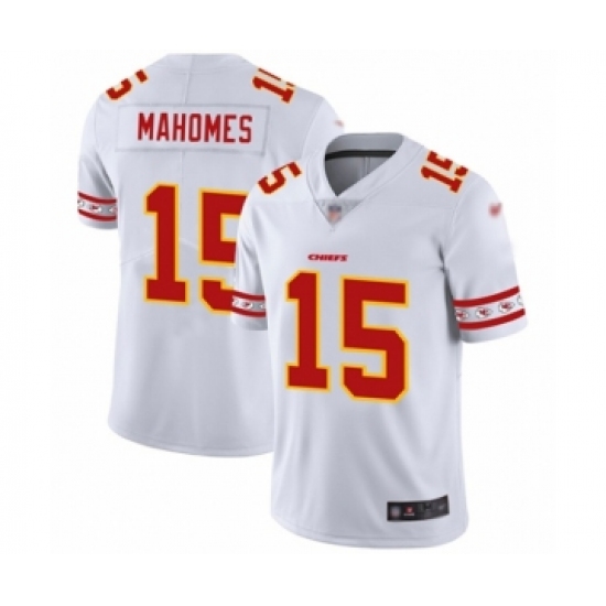 Men's Kansas City Chiefs 15 Patrick Mahomes II White Team Logo Fashion Limited Player Football Jersey