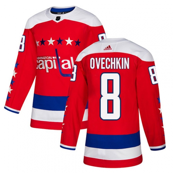 Men's Adidas Washington Capitals 8 Alex Ovechkin Authentic Red Alternate NHL Jersey