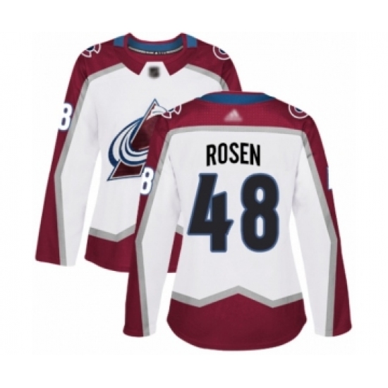 Women's Colorado Avalanche 48 Calle Rosen Authentic White Away Hockey Jersey