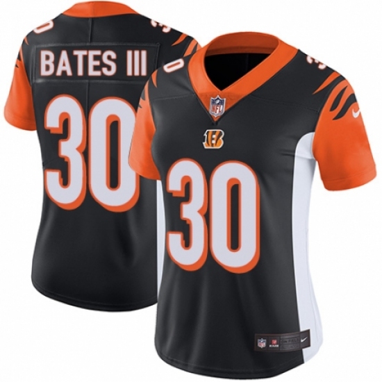 Women's Nike Cincinnati Bengals 30 Jessie Bates III Black Team Color Vapor Untouchable Limited Player NFL Jersey