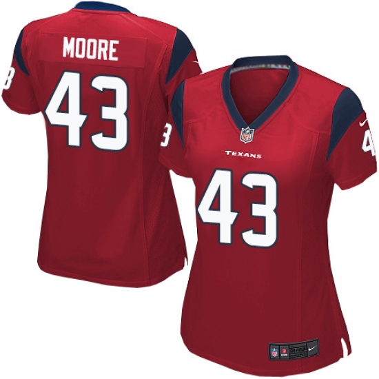 Women's Nike Houston Texans 43 Corey Moore Game Red Alternate NFL Jersey