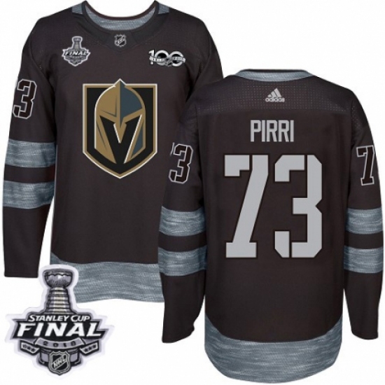 Men's Adidas Vegas Golden Knights 73 Brandon Pirri Authentic Black 1917-2017 100th Anniversary 2018 Stanley Cup Final NHL Jersey