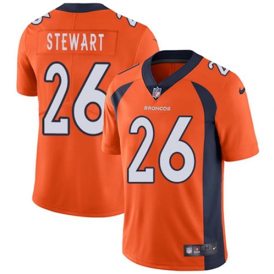 Youth Nike Denver Broncos 26 Darian Stewart Orange Team Color Vapor Untouchable Limited Player NFL Jersey