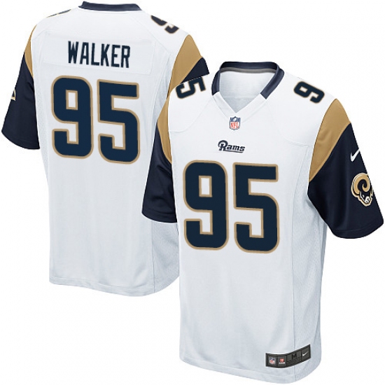 Men's Nike Los Angeles Rams 95 Tyrunn Walker Game White NFL Jersey