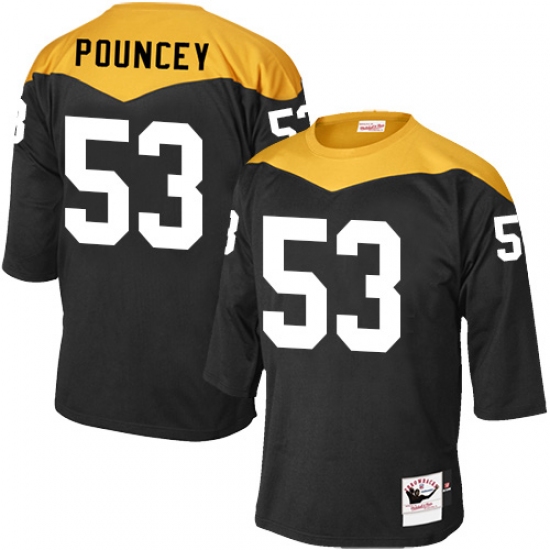Men's Mitchell and Ness Pittsburgh Steelers 53 Maurkice Pouncey Elite Black 1967 Home Throwback NFL Jersey
