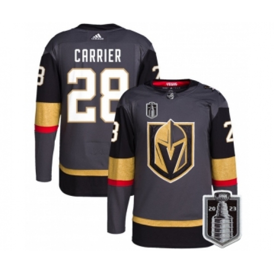 Men's Vegas Golden Knights 28 William Carrier Gray 2023 Stanley Cup Final Stitched Jersey