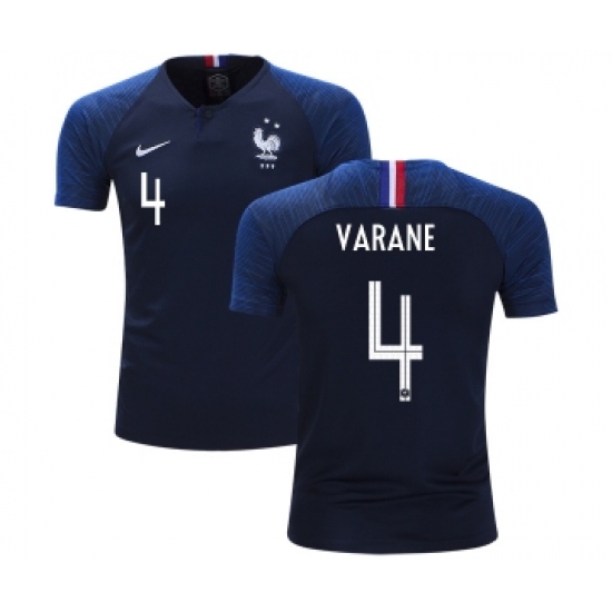 France 4 Varane Home Kid Soccer Country Jersey