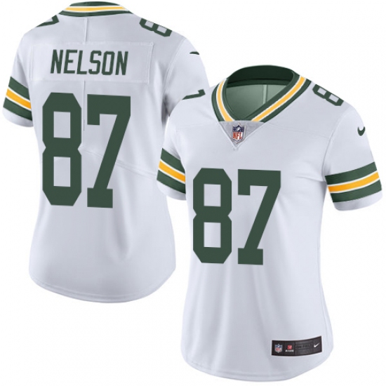 Women's Nike Green Bay Packers 87 Jordy Nelson Elite White NFL Jersey
