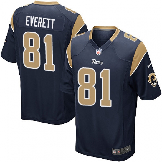 Men's Nike Los Angeles Rams 81 Gerald Everett Game Navy Blue Team Color NFL Jersey