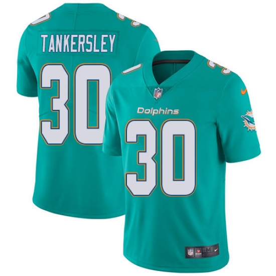 Men's Nike Miami Dolphins 30 Cordrea Tankersley Aqua Green Team Color Vapor Untouchable Limited Player NFL Jersey