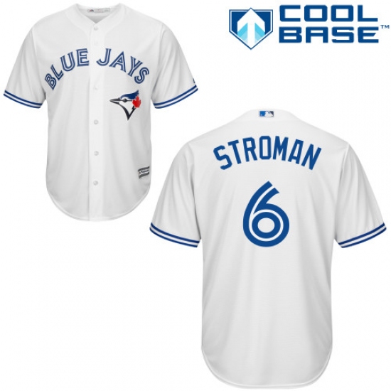 Men's Majestic Toronto Blue Jays 6 Marcus Stroman Replica White Home MLB Jersey