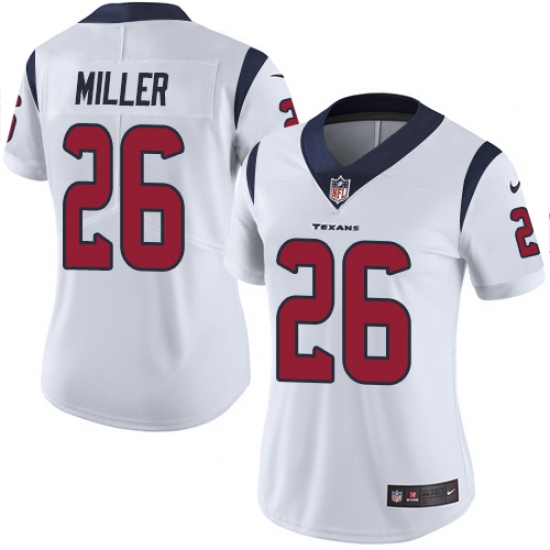 Women's Nike Houston Texans 26 Lamar Miller Limited White Vapor Untouchable NFL Jersey