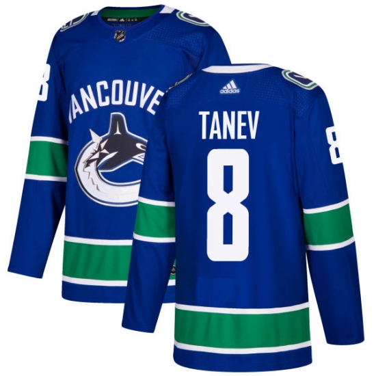 Youth Adidas Vancouver Canucks 8 Christopher Tanev Premier Blue Home NHL Jersey