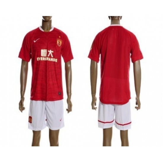 Guangzhou Evergrande Blank 2012 2013 Red Home Soccer Club Jersey