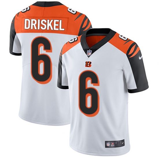 Men's Nike Cincinnati Bengals 6 Jeff Driskel Vapor Untouchable Limited White NFL Jersey