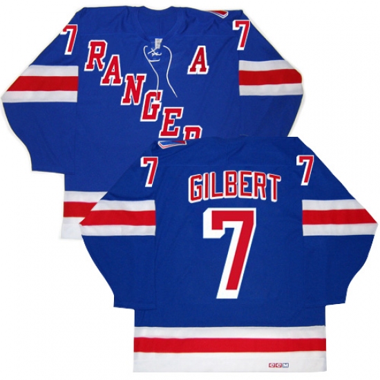 Men's CCM New York Rangers 7 Rod Gilbert Premier Royal Blue New Throwback NHL Jersey