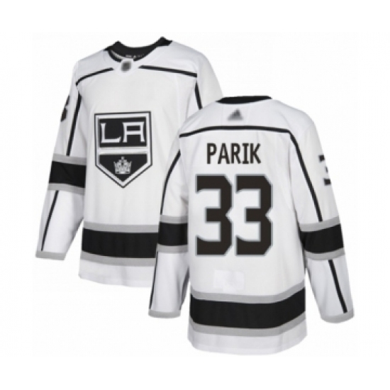 Men's Los Angeles Kings 33 Lukas Parik Authentic White Away Hockey Jersey