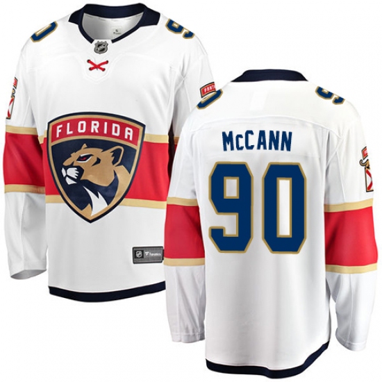 Youth Florida Panthers 90 Jared McCann Fanatics Branded White Away Breakaway NHL Jersey