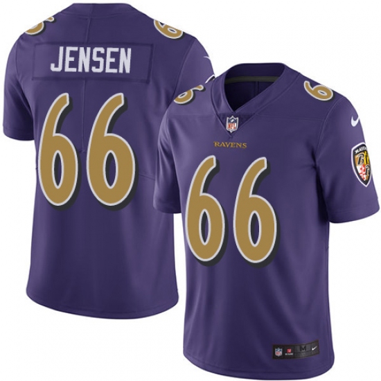 Youth Nike Baltimore Ravens 66 Ryan Jensen Limited Purple Rush Vapor Untouchable NFL Jersey