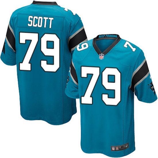 Men's Nike Carolina Panthers 79 Chris Scott Game Blue Alternate NFL Jersey