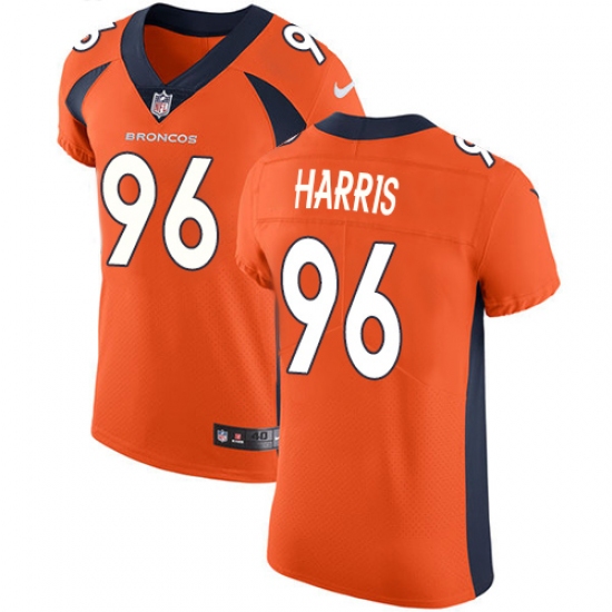 Men's Nike Denver Broncos 96 Shelby Harris Orange Team Color Vapor Untouchable Elite Player NFL Jersey