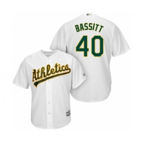 Youth Oakland Athletics 40 Chris Bassitt Authentic White Home Cool Base Baseball Player Jersey