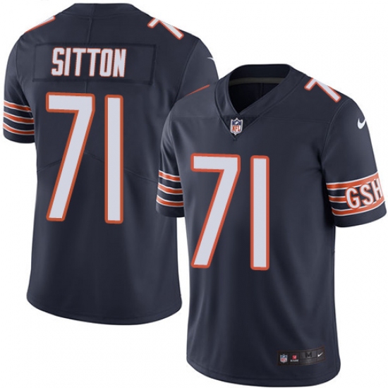 Men's Nike Chicago Bears 71 Josh Sitton Navy Blue Team Color Vapor Untouchable Limited Player NFL Jersey