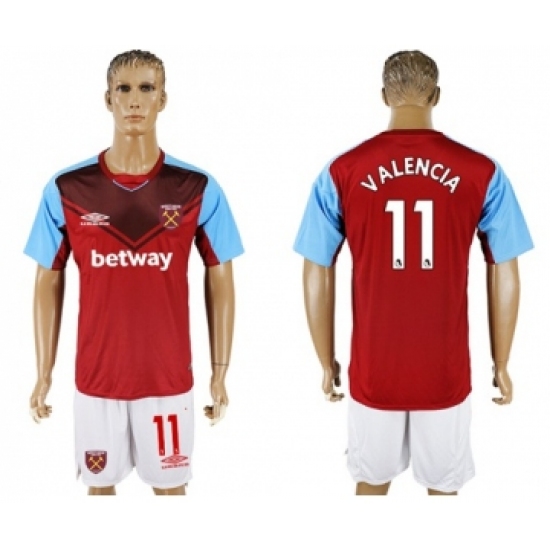 West Ham United 11 Valencia Home Soccer Club Jersey